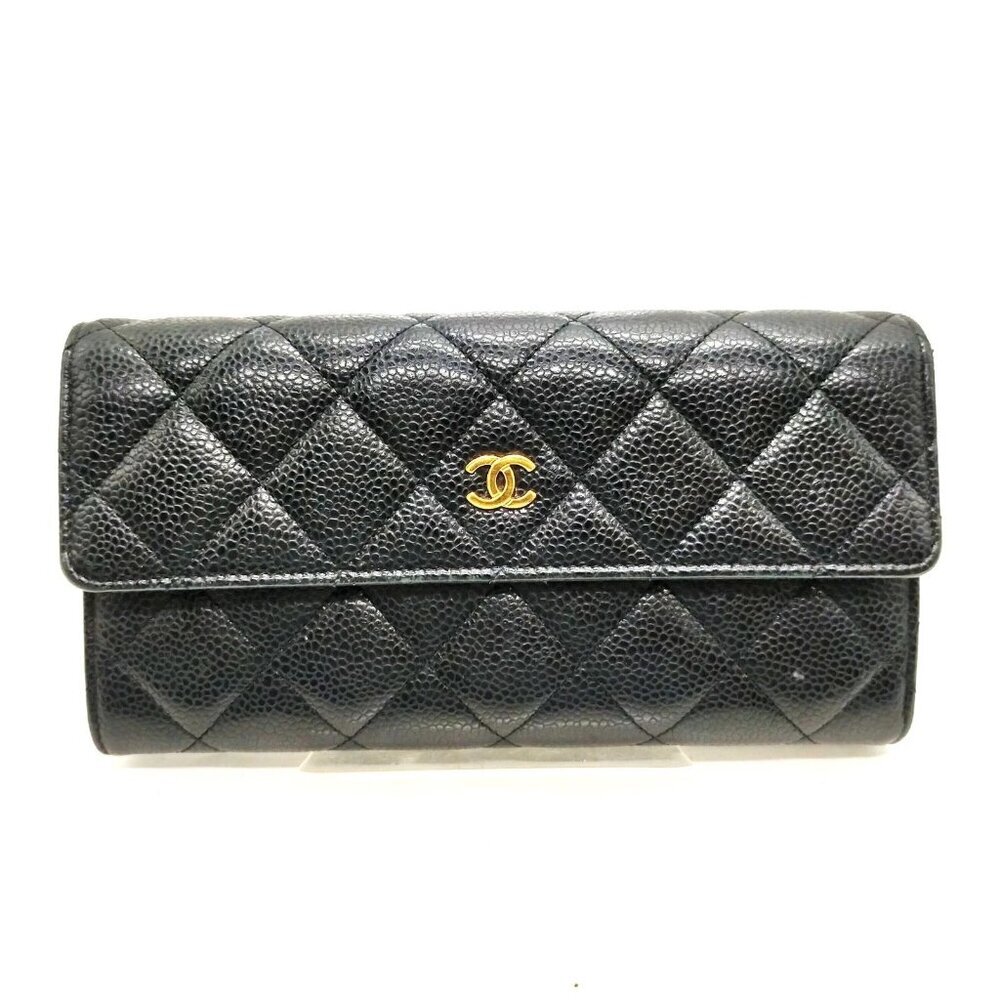 Chanel Long Wallet Black Caviar Skin 792-070425